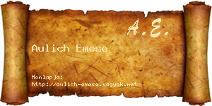 Aulich Emese névjegykártya