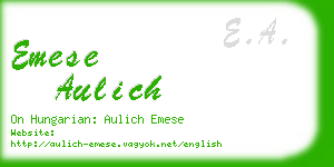 emese aulich business card